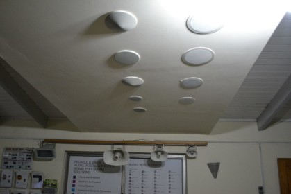 The ceiling speakers